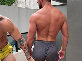 A shower after training and i bury my dick in his asshole