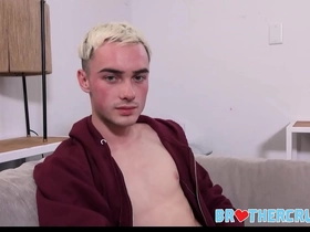Blonde virgin twink step brother fucked by jock step brother after accidentally taking 's boner pov