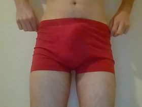 Twink puts undies down and accidentially cums a big load too fast
